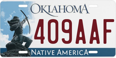 OK license plate 409AAF