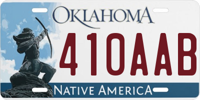OK license plate 410AAB