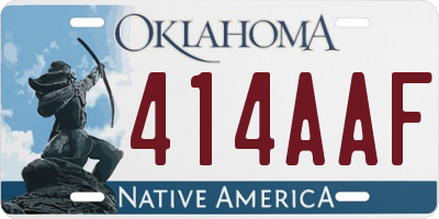 OK license plate 414AAF