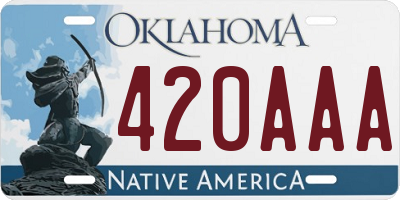 OK license plate 420AAA