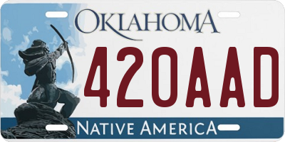 OK license plate 420AAD