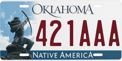 OK license plate 421AAA
