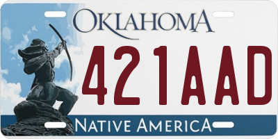 OK license plate 421AAD