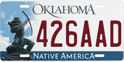 OK license plate 426AAD