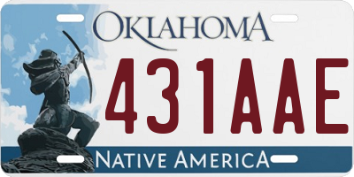 OK license plate 431AAE