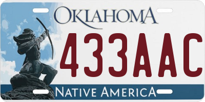 OK license plate 433AAC