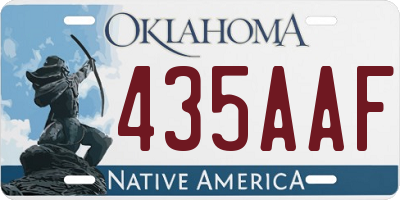 OK license plate 435AAF