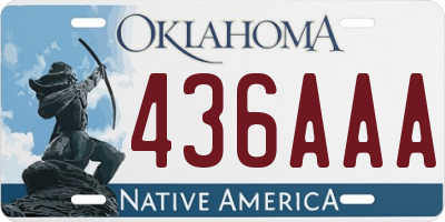 OK license plate 436AAA