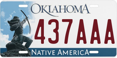 OK license plate 437AAA