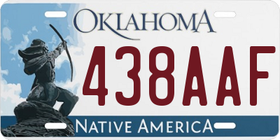 OK license plate 438AAF