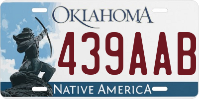 OK license plate 439AAB