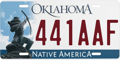 OK license plate 441AAF
