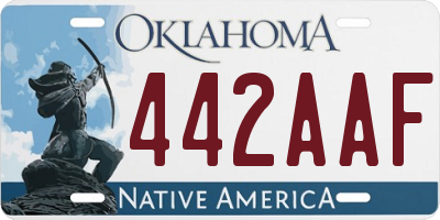 OK license plate 442AAF