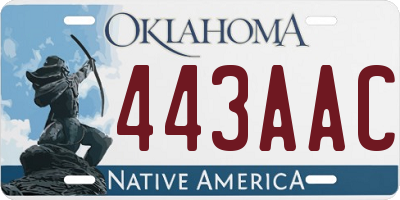 OK license plate 443AAC