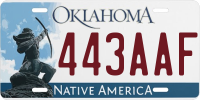 OK license plate 443AAF