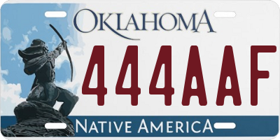 OK license plate 444AAF
