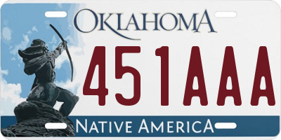 OK license plate 451AAA