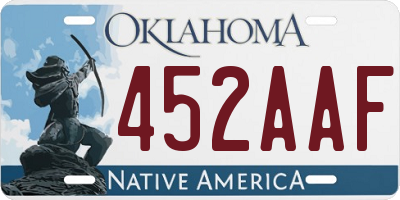OK license plate 452AAF