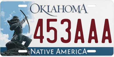 OK license plate 453AAA