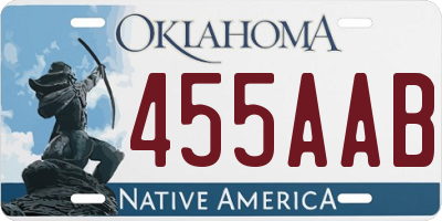 OK license plate 455AAB