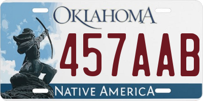 OK license plate 457AAB