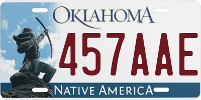 OK license plate 457AAE