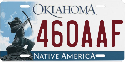 OK license plate 460AAF