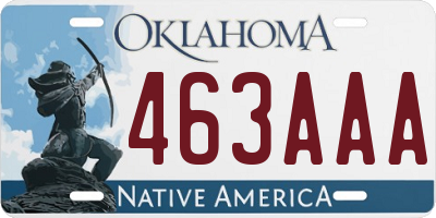 OK license plate 463AAA
