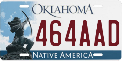 OK license plate 464AAD
