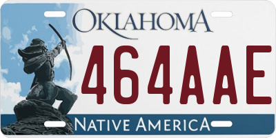 OK license plate 464AAE