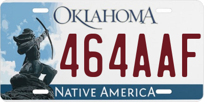 OK license plate 464AAF