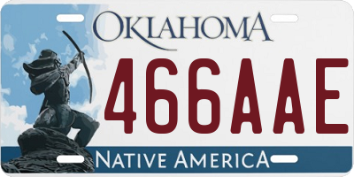 OK license plate 466AAE