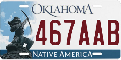 OK license plate 467AAB
