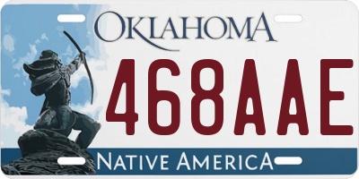 OK license plate 468AAE