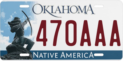 OK license plate 470AAA