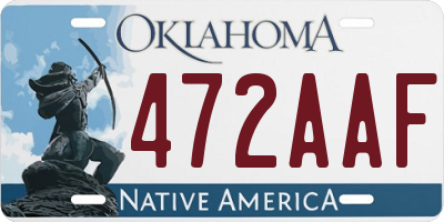 OK license plate 472AAF