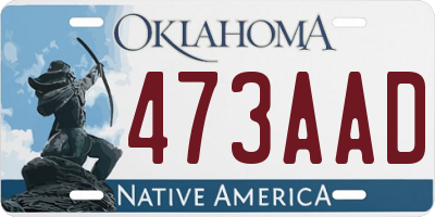 OK license plate 473AAD