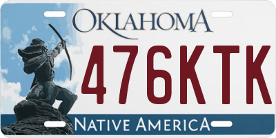 OK license plate 476KTK