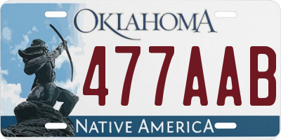 OK license plate 477AAB