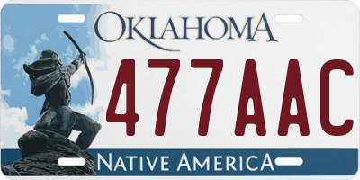 OK license plate 477AAC