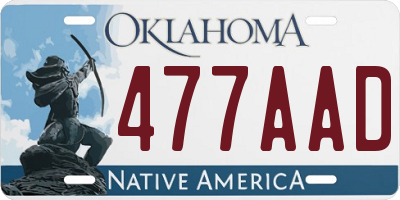 OK license plate 477AAD