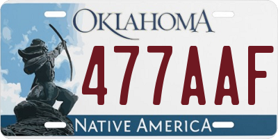 OK license plate 477AAF