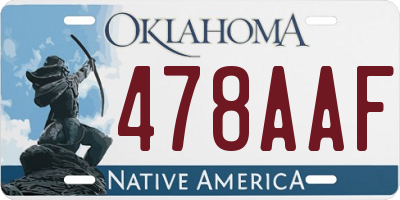OK license plate 478AAF