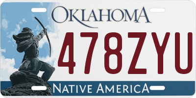 OK license plate 478ZYU