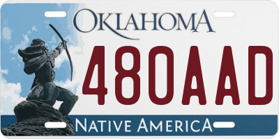 OK license plate 480AAD