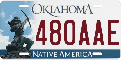 OK license plate 480AAE