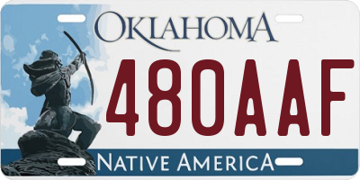 OK license plate 480AAF