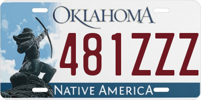 OK license plate 481ZZZ