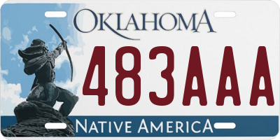 OK license plate 483AAA