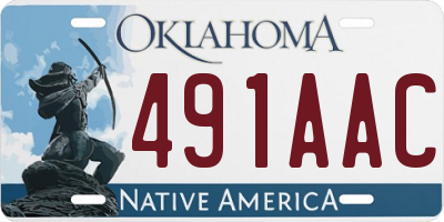 OK license plate 491AAC